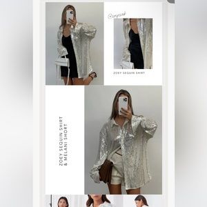 4th and reckless zoey sequin shirt